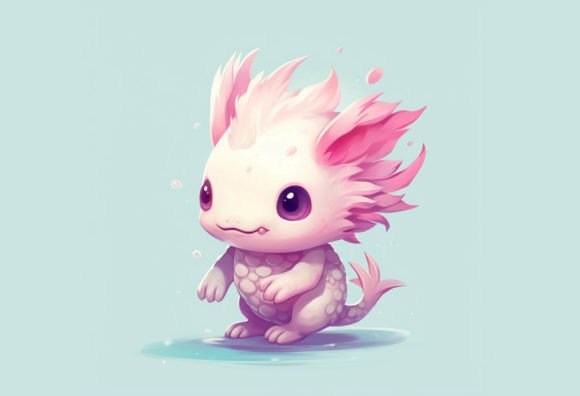 Adorable Axolotl Kawaii Animal Art for Your Projects