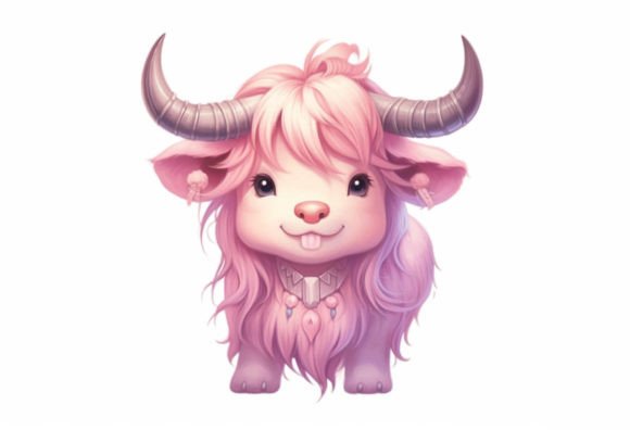 Adorable Cattle Kawaii Animal: Instant Digital Art for Creators