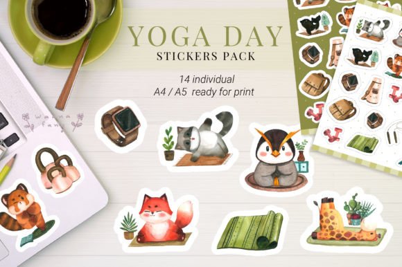 Animal Yoga Meditation Sticker Pack: A Serene Digital Asset