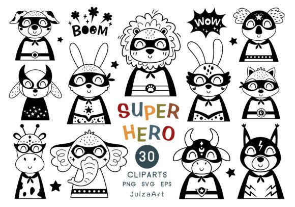Bring Superpowers to Life with Black Animal Superhero Clipart