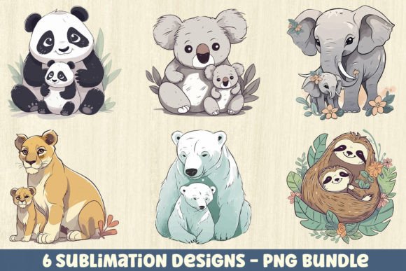 Celebrate Motherhood: The Animal Moms Sublimation Bundle