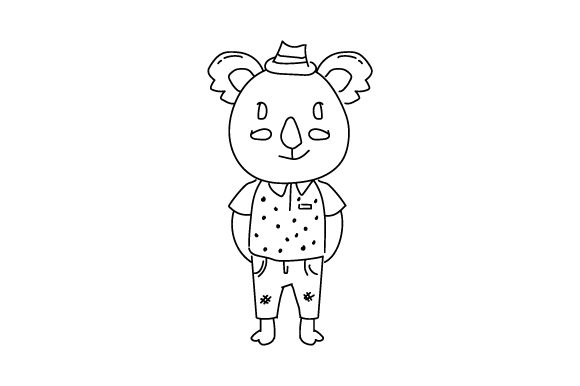 Charm in Every Line: The Cute Baby Animal Koala Character
