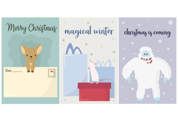 Christmas Card Adorable Animal Set: Your Go-To Holiday Design Kit