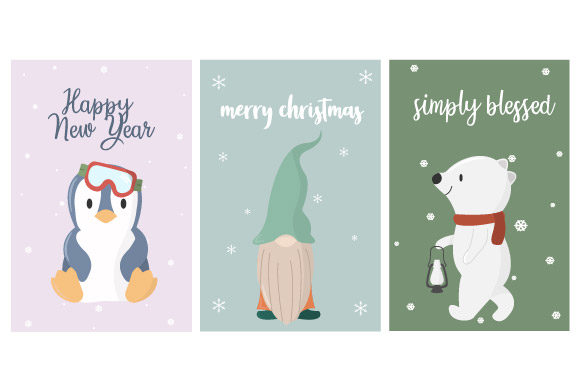 Christmas Card Stunning Animal Set: Festive Design Assets