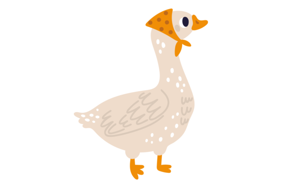 Cute Farm Goose: A Funny Nature Animal Character for Designers