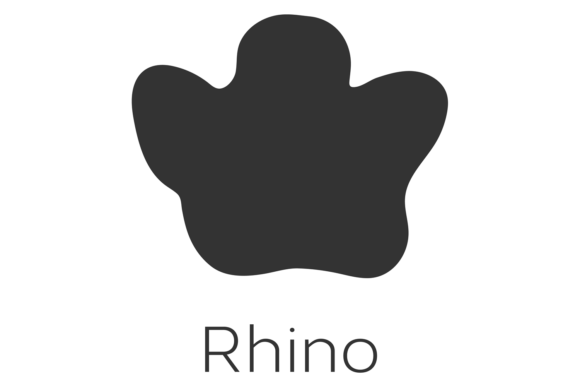 Rhino Footprint: Bold African Animal Paw Black for Impact