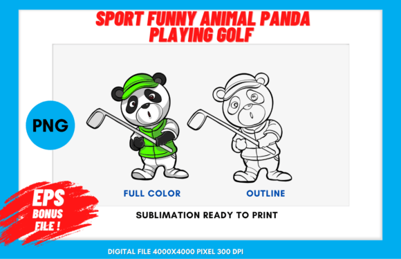 The Playful Charm of Sport Funny Animal Panda Playing Golf